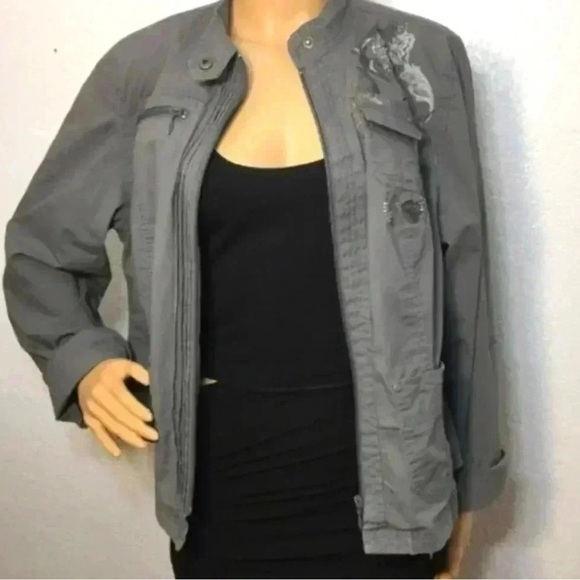 Lane Bryant military moto jacket, Size 14 - Picture 8 of 8